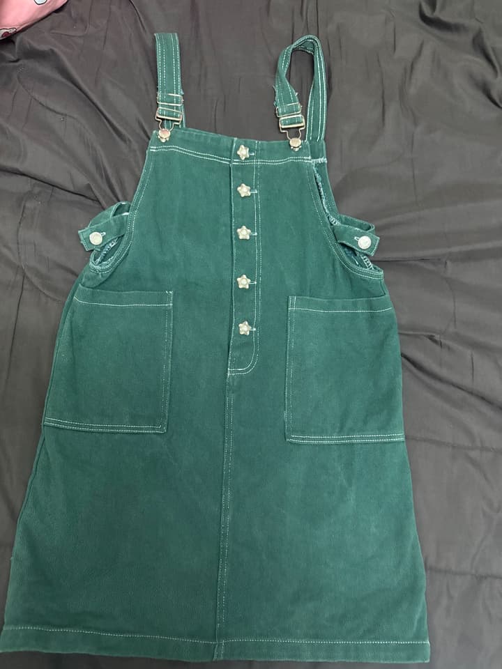 Green Pinafore Dress