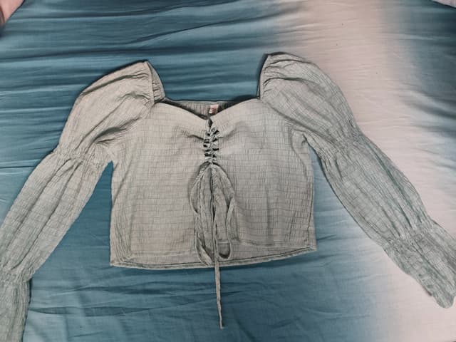 Mint Green Long-Sleeve Crop Top