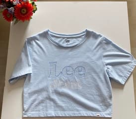Lee Blue Cropped T-Shirt, Pre-Owned - image blurred placeholder