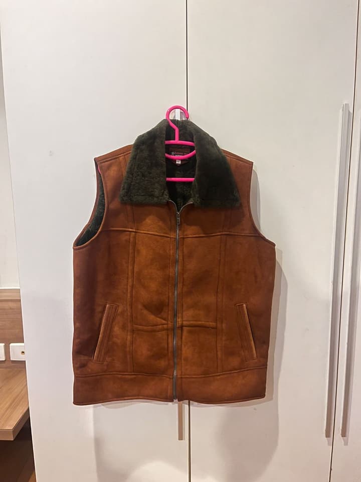 Leather Jacket Sleeveless - Beautiful Brown color