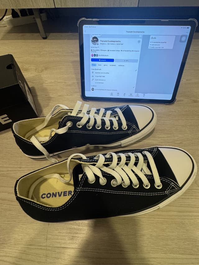 Genuine Converse Chuck Taylor All Star Ox Black Sneakers, Size 9US / 42.5EUR