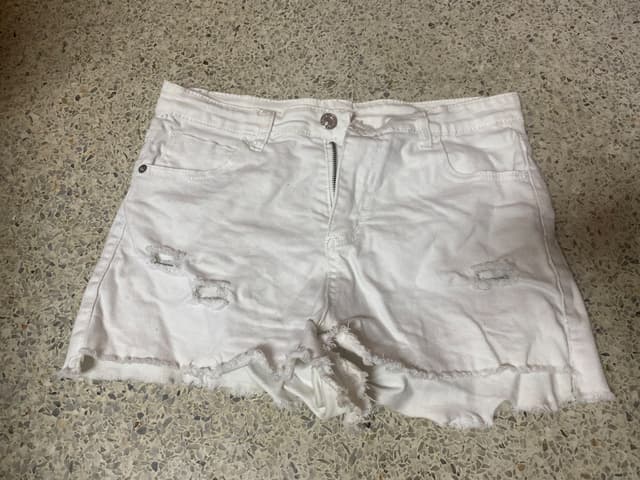 White Denim Shorts