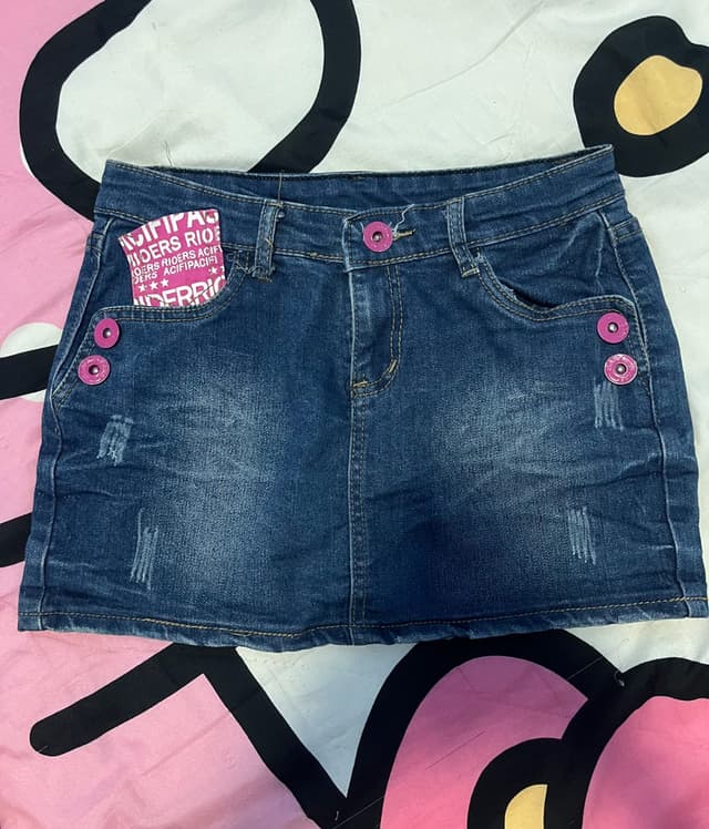 Short Denim Skirt, Y2K Style