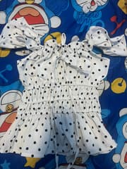 Cute White Shirt with Black Polka Dot Pattern - image blurred placeholder