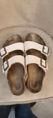Birkenstock Arizona Birko-Flor White Adjustable Double-Strap Sandals - image blurred placeholder
