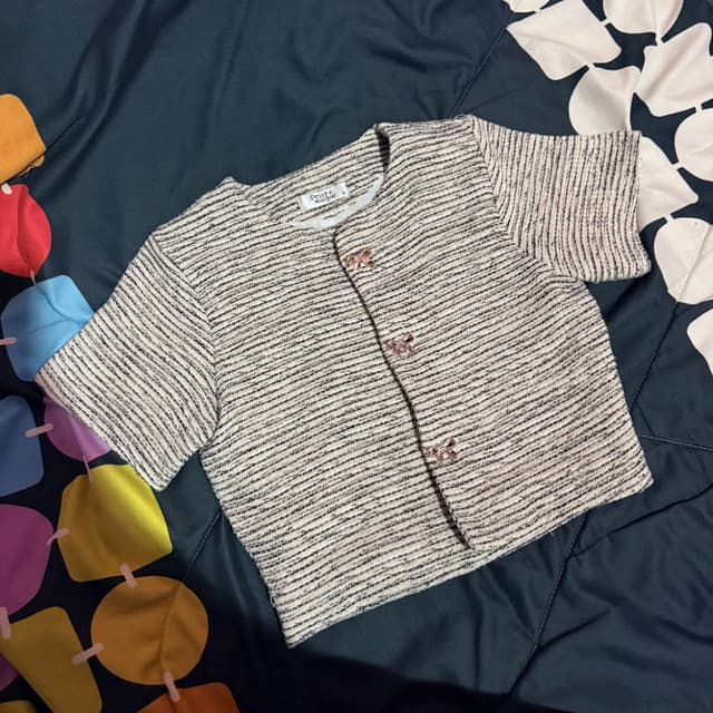 Tweed Jacket with Bow-Shaped Buttons