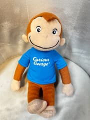 George Monkey Doll, Blue Shirt, 11 Inches - image blurred placeholder