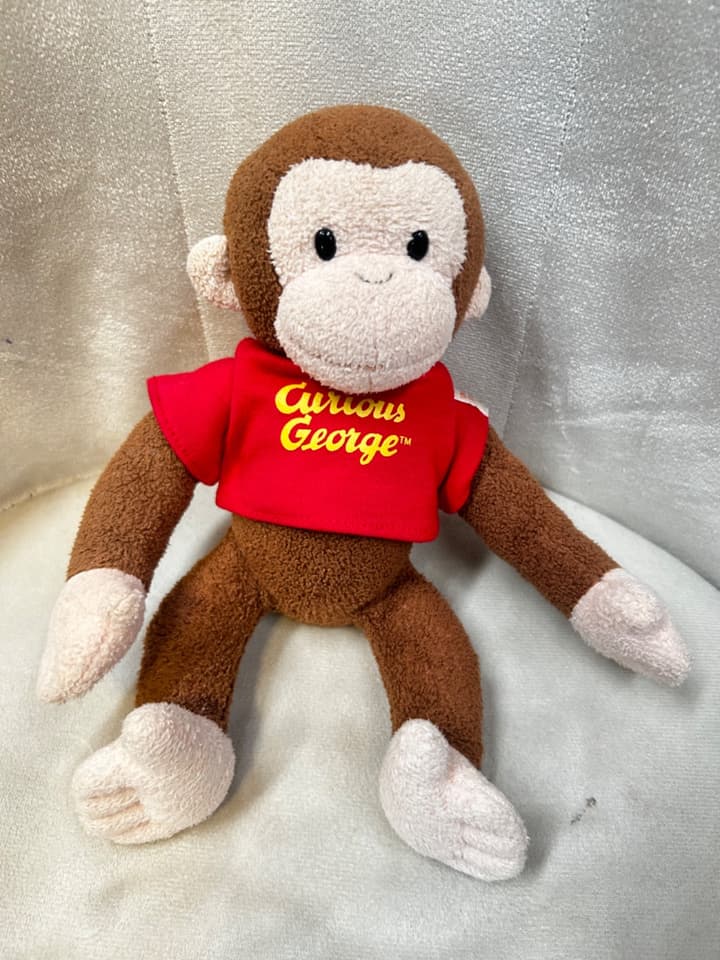 George the Monkey Doll, Red Shirt, 9 Inches