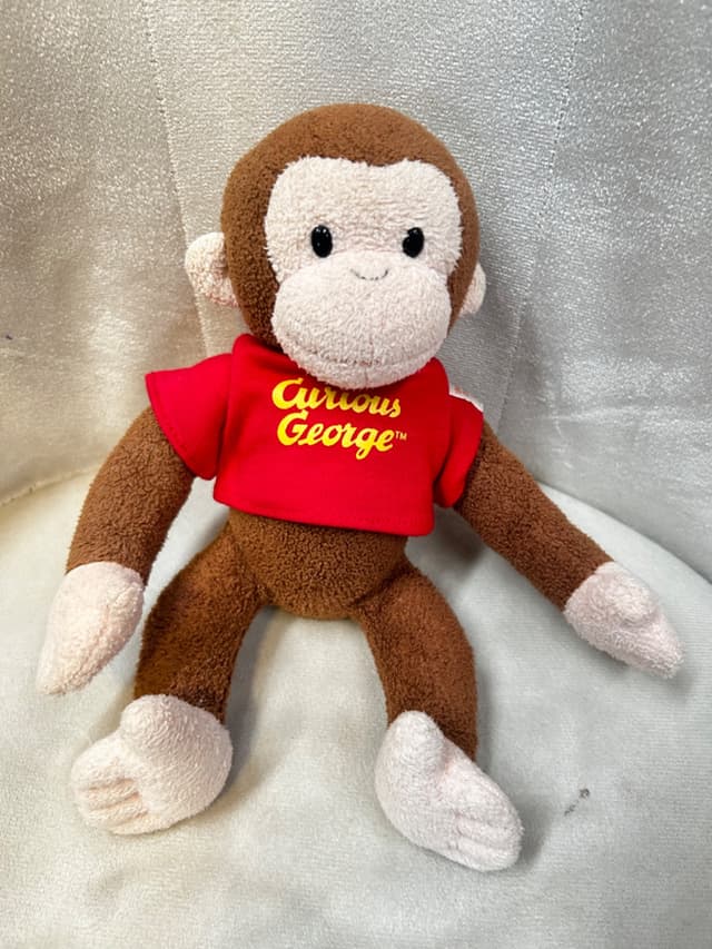 George the Monkey Doll, Red Shirt, 9 Inches