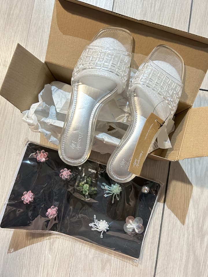 Low-Heel Jelly Shoes, Heavenly Jelly Classic Mule Clear Clear