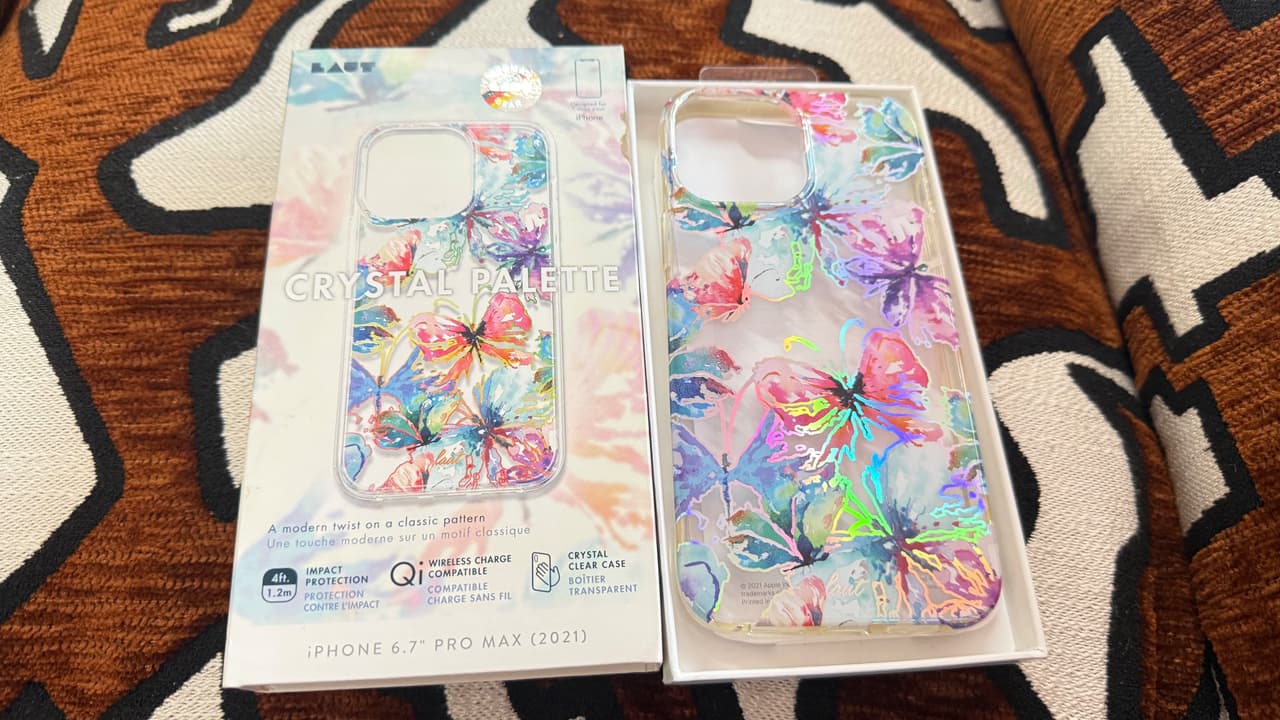 เคสโทรศัพท์ ไอโฟน 13 Pro Max แบรนด์ LAUT รุ่น Crystal Palette ลายผีเสื้อ