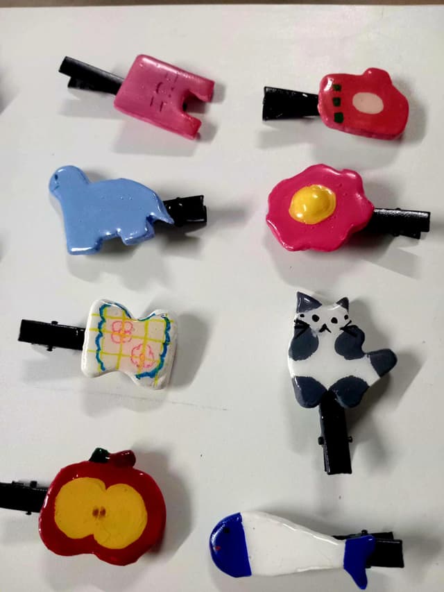Handmade clay hair clip