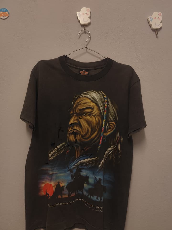 Vintage 1996 Rock Eagle shirt, distressed and torn
