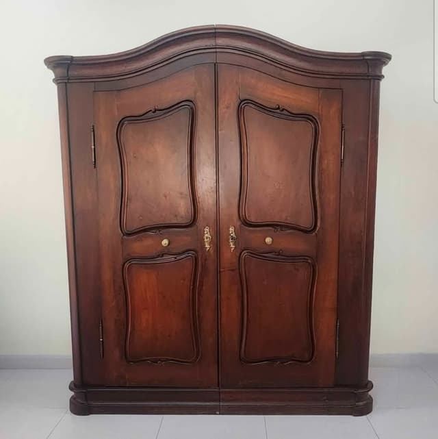 Antique solid walnut cabinet, European vintage style, excellent condition