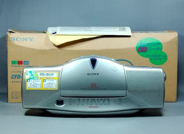 วิทยุCD Sony CFD-E10TV สไตล์ Boombox ดีไซด์สวย งานนอนกล่อง