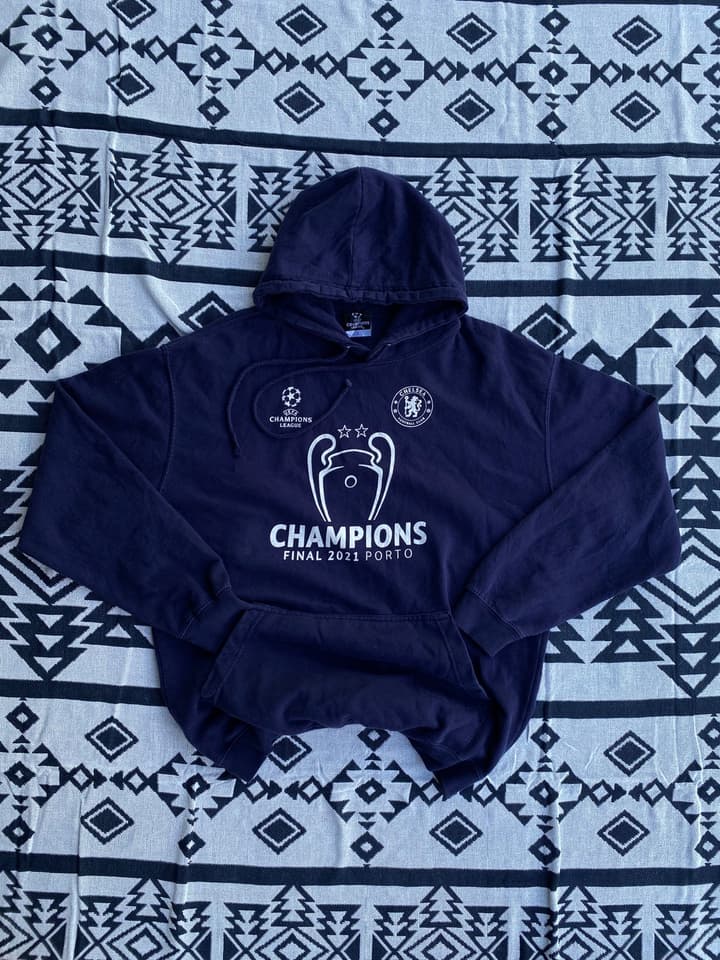 Chelsea UCL 2021 Champions Hoodie - Navy