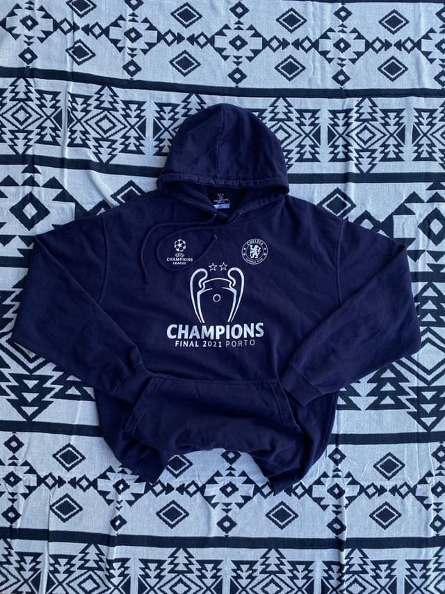 Chelsea UCL 2021 Champions Hoodie - Navy