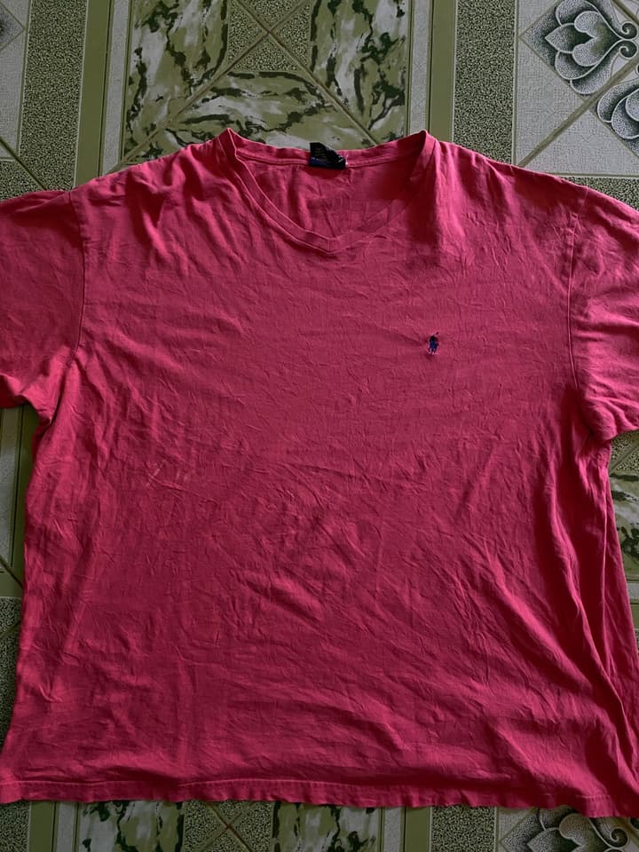 เสื้อยืดคอวี Polo Ralph Lauren สีชมพู
