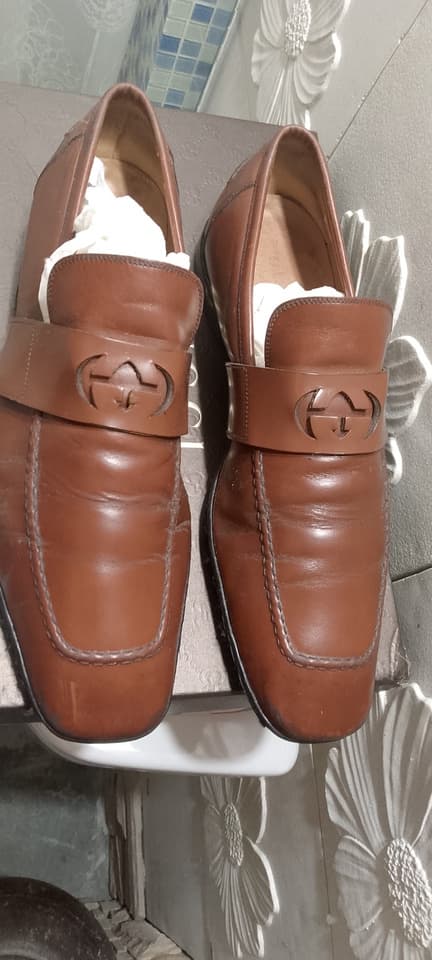 Оригинальные мужские лоферы Gucci Mila Wimbledon из коричневой кожи