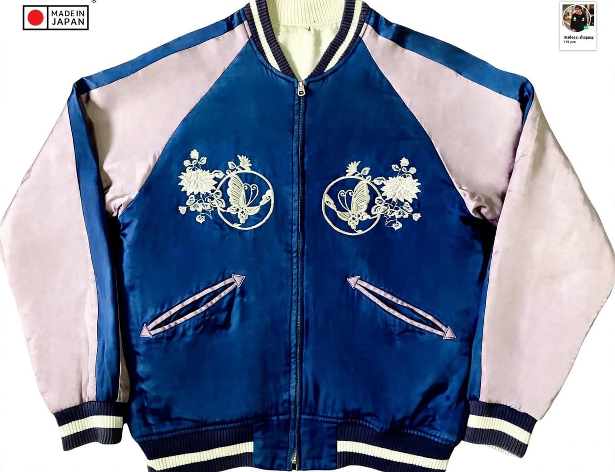 Sukajan jacket  Hollywood Ranch Market แท้ญี่ปุ่น ใส่ได้ 2 ด้าน