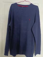 Темно-синяя рубашка с длинными рукавами, одежда для сна Polo Ralph Lauren - image blurred placeholder