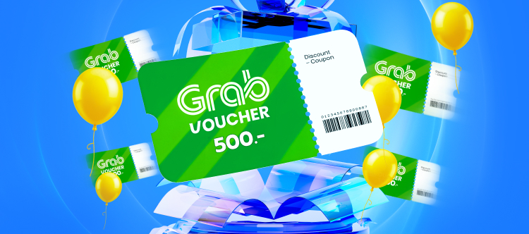 แจกบัตรกำนัล Grab มูลค่า ฿500